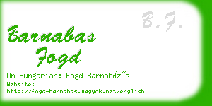 barnabas fogd business card